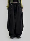 Maxi wide washed pants