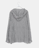 Ju-ring Frill Check Hooded Long Sleeve SH