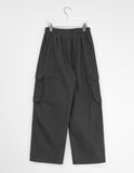 Checker Parachute Banding Wide Cargo Pants