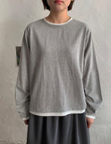 [BAONHAUS] Gilmove Layered Color Matching Long Sleeve Tee