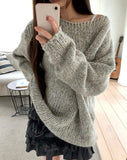 Ritz Boatneck Loose Fit Long Sleeve Long Knit