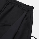 Layered wrap skirt Bermuda pants