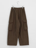 [Unisex] Basins Corduroy Brushed Cargo Banding Wide Pants