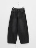 Dolent Curved Balloon Denim Wide Pants