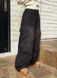 [MADE] Copter Vintage Washing Two-Way Banding Big Cargo Long Wide Denim Pants