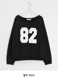 Rashi U-neck One Off-Shoulder Printing Sweatshirt