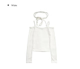 Awesome Choker Off Shoulder Ribbon Tee
