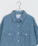 [unisex] Hellny Pocket Denim Over Short Sleeve Shirt