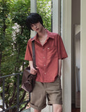 Karen Button Check Crop Short Sleeve Shirt