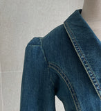 Halo Collar Denim Shirt One Piece (Belt set)
