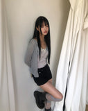 Poda See-through Ribbed Cardigan