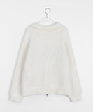 Tsukomi Two-Way Collar Pocket Wool Knit Zip-Up Cardigan