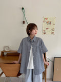[BAONHAUS] Jubro Summer Check Over Short Sleeve Shirt