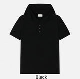 Dates Henley Neck Short Sleeve Hoodie