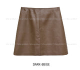 plain eco leather mini skirt