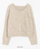 Rurui Mix Color Wool Crop Cardigan