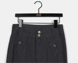 [Belt set] Syoti low rise cut pocket wide bootcut cotton pants