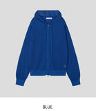 Summer Basic Net Knit Hood Zip Up