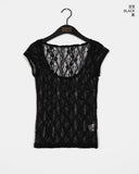 Nuvo See-through Lace Short Sleeve T-shirt