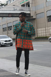Heavy Overfit Check Colorblock Shirt