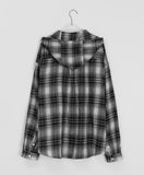 [unisex] Temin Peach Fuzz Check Hood Over Shirt