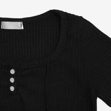 Fera Button Cropped T-Shirt