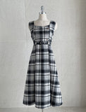 Kyuren Polar Knit Check Bustier One Piece Set (Belt Set)