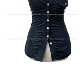 Ronnie Pinstripe Collar Halter Sleeveless