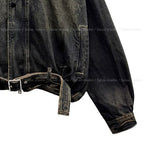 Motion Belted Balloon Denim Jacket