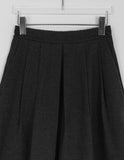 Meltik Brushed Banding Pin Tuck Flare Long Skirt