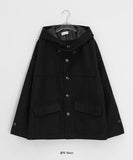 Hiel High Neck Hood Half Coat