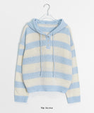 Corelli Button Stripe Hood Knit
