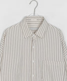 [unisex] Mashuko Stripe Pocket Over Shirt