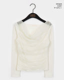Soutine chiffon shirring drape t-shirt