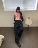 Linju string pocket cargo long pants