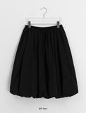 Chenne Nylon Balloon Banding Midi Skirt