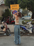 Trackline wide denim pants