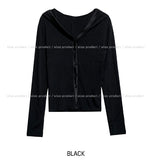 Baby Satin Color Matching Hood Cardigan