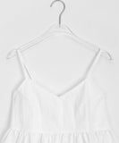 Rohey Nylon Pin Tuck Layered Bustier Sleeveless