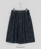 [unisex] Miguel Banding Carpenter Linen Denim Bermuda Pants