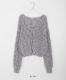 Rotem Hairy Mix Color Knit Cardigan