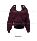 POEN Slit Button Halter Layered Hoodie