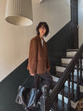 Belly loose fit suede jacket