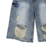 Rica Washed Damaged Bermuda Denim