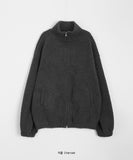 [unisex] Baben two-way ribbed fleece zip-up jumper