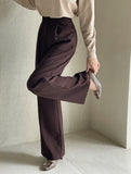 Look at Pintuck Straight Wide Slacks