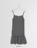 Garta Shirring Layered Sleeveless One Piece