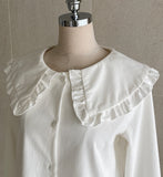 Mollen Frill Big Collar Cotton Blouse