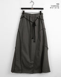 Leto Strap Belt Cut Banding Pile Long Skirt