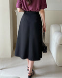 Roadme Slit A-Line Long Skirt